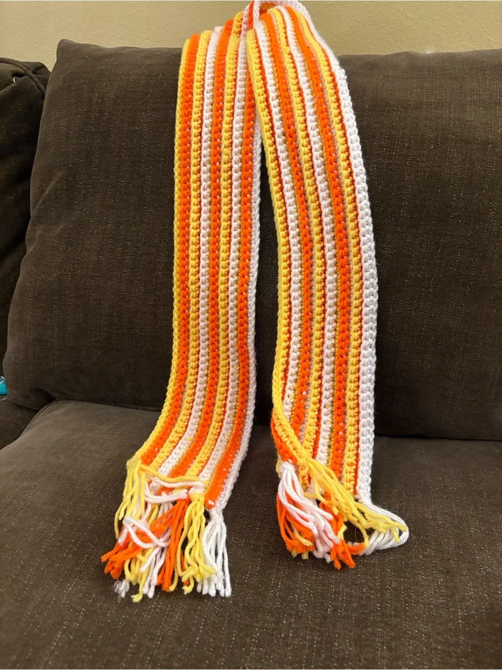 Handmade Orange Crochet Pumpkin and Scarf - Kids Accessories